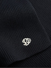 Schwarz - Superdry Logo Knitted Scarf - Bild 3 von 3