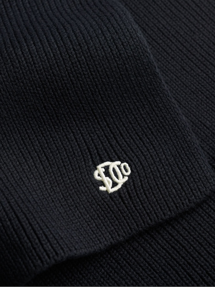 Schwarz - Superdry Logo Knitted Scarf - Bild 3 von 3