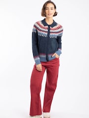Weird Fish Jelena Fairisle Pattern Collar Cardigan - Imagen 4 de 8