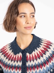 Weird Fish Jelena Fairisle Pattern Collar Cardigan - Imagen 5 de 8