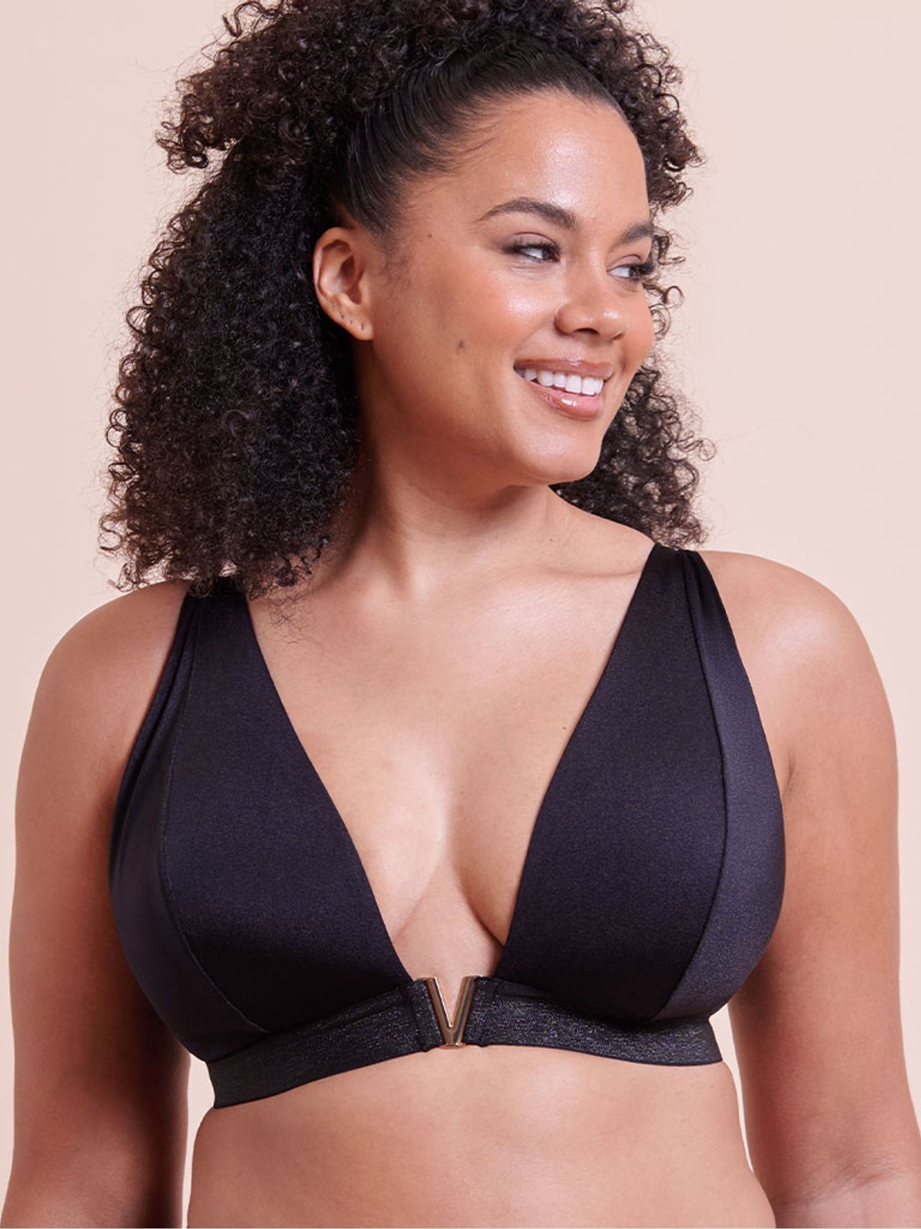 Curvy Kate Siren Seas Non Wired Bikini Top, Black, Size 36Dd/E, Women - Image 2