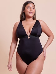Curvy Kate Black Siren Seas Non-Wired Swimsuit - Image 1 of 5