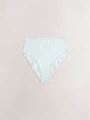 Purple/Green/Blue/Pink High Waist High Leg Cotton and Lace Knickers 10 Pack - Image 11 of 17
