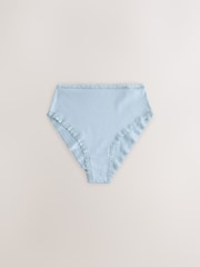 Purple/Green/Blue/Pink High Waist High Leg Cotton and Lace Knickers 10 Pack - Image 14 of 17