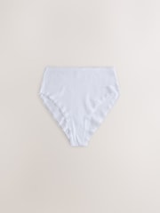 Purple/Green/Blue/Pink High Waist High Leg Cotton and Lace Knickers 10 Pack - Image 6 of 17
