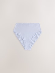 Purple/Green/Blue/Pink High Waist High Leg Cotton and Lace Knickers 10 Pack - Image 7 of 17