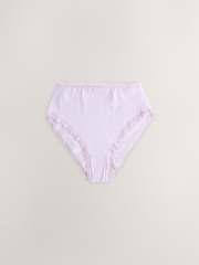 Purple/Green/Blue/Pink High Waist High Leg Cotton and Lace Knickers 10 Pack - Image 9 of 17