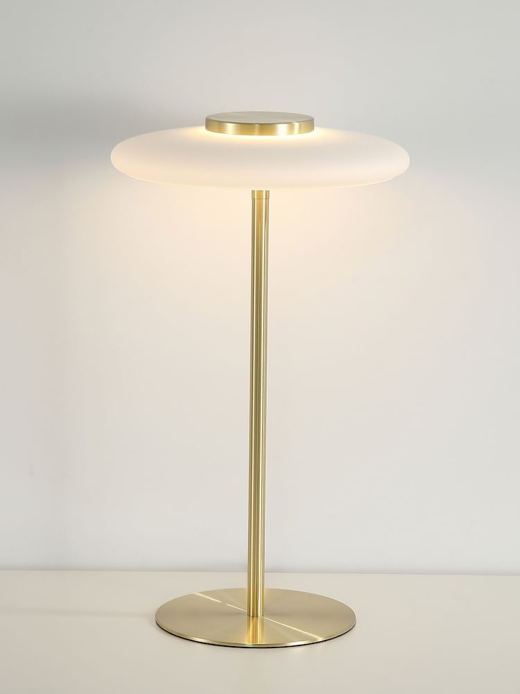 Searchlight Brass Metal & Glass Table Lamp - Image 2 of 5