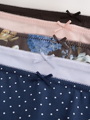 Floral/Spot Brazilian Lace Back No VPL Invisible Knickers 5 Pack - Image 11 of 12