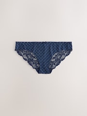 Floral/Spot Brazilian Lace Back No VPL Invisible Knickers 5 Pack - Image 6 of 12