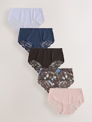 Floral/Spot - Čipkasta leđa Bez vidljivih linija donjeg rublja nevidljivih gaćica 5 paket - Slika 1 od 11