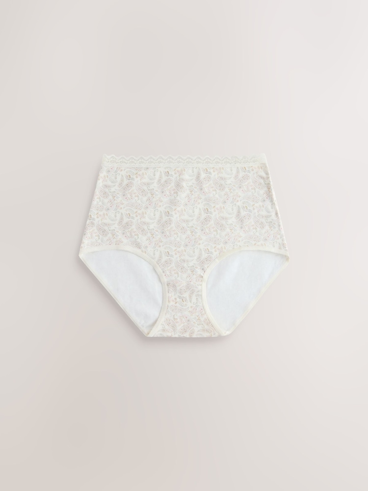 White/Green Menopause Friendly Cooling Cotton Knickers 2 Pack - Image 2 of 5 White/Green Menopause Friendly Cooling Cotton Knickers 2 Pack - Image 2 of 5