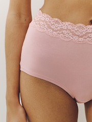 Pink/Cream Full Brief Cotton and Lace Knickers 7 Pack - Image 13 of 13