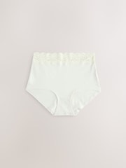 Pink/Cream Full Brief Cotton and Lace Knickers 7 Pack - Image 3 of 13