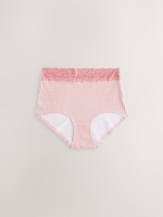 Pink/Cream Full Brief Cotton and Lace Knickers 7 Pack - Image 4 of 13