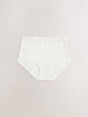 Pink/Cream Full Brief Cotton and Lace Knickers 7 Pack - Image 5 of 13