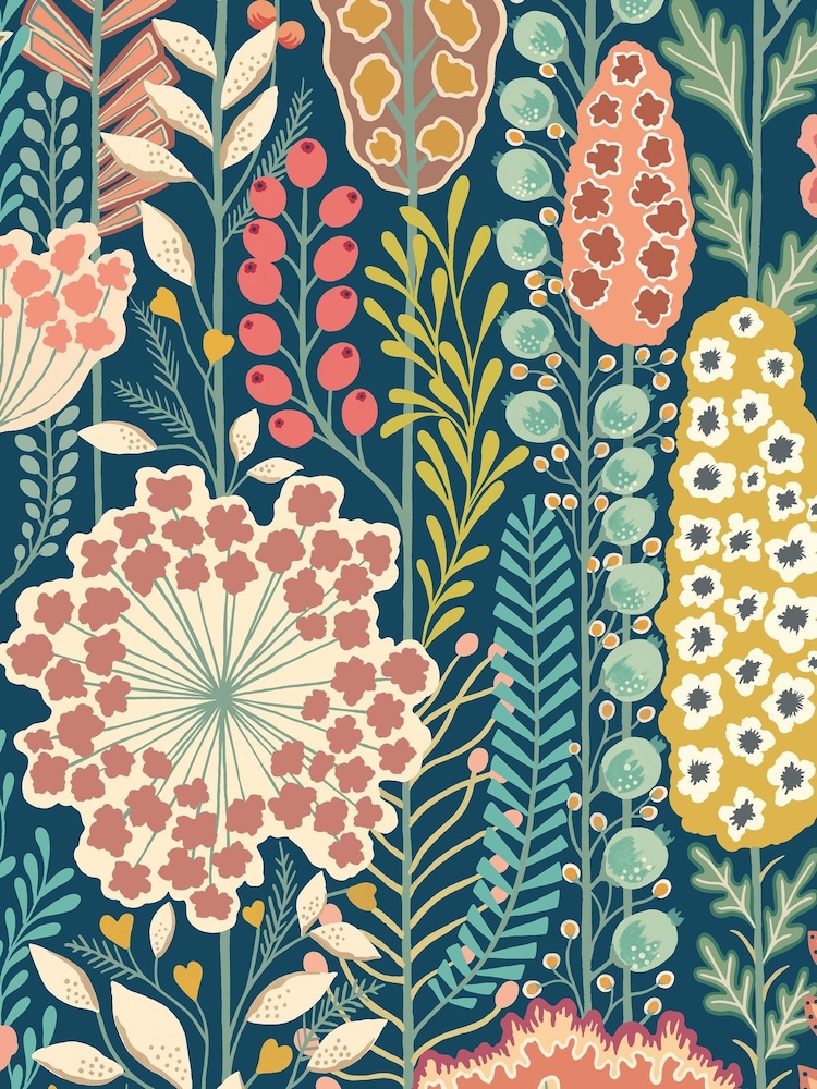 Ohpopsi Ink Twist Seedheads Apricot Mix A4 Wallpaper Sample - Image 1 of 1