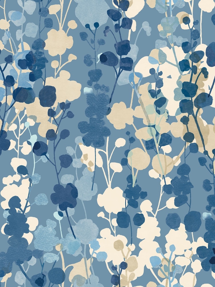 Ohpopsi French Blue Blossom A4 Wallpaper Sample - Image 1 of 1