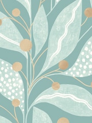Ohpopsi Dark Seafoam Berry Dot Soft Sage A4 Wallpaper Sample - Image 1 of 1
