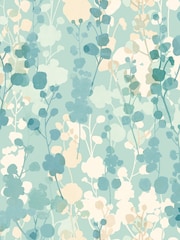 Ohpopsi Pale Teal Blossom A4 Wallpaper Sample - Image 1 of 1