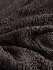 Chocolate Brown Textured Barrel Leg Trousers - Image 8 of 8