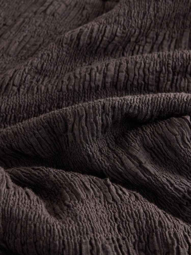 Chocolate Brown Textured Barrel Leg Trousers - Image 8 of 8 Chocolate Brown Textured Barrel Leg Trousers - Image 8 of 8
