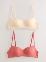 Rust/Ecru Light Padded Non Wire Ultimate Comfort Bras 2 Pack - Image 1 of 10