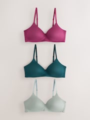Πράσινο/Μωβ - Cotton Blend Ultimate Comfort Σουτιέν 3 Πακέτο - Εικόνα 1 από 10