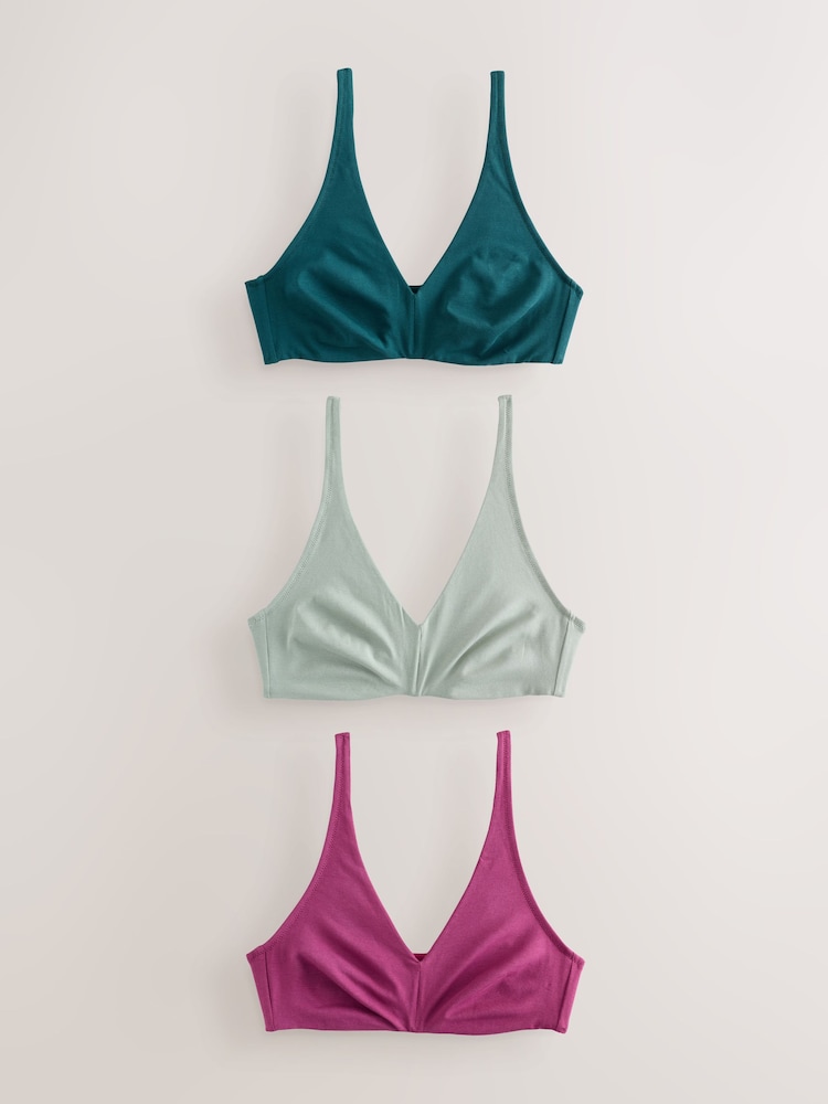 Vert/Violet - Lot de 3 soutiens-gorge en coton Blend Ultimate Comfort - Image 1 de 12