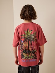 Rojo baya lavado - Camiseta de manga corta con estampado gráfico (3-16 años) - Imagen 1 de 4