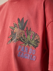 Rojo baya lavado - Camiseta de manga corta con estampado gráfico (3-16 años) - Imagen 3 de 4