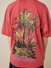 Rojo baya lavado - Camiseta de manga corta con estampado gráfico (3-16 años) - Imagen 4 de 4