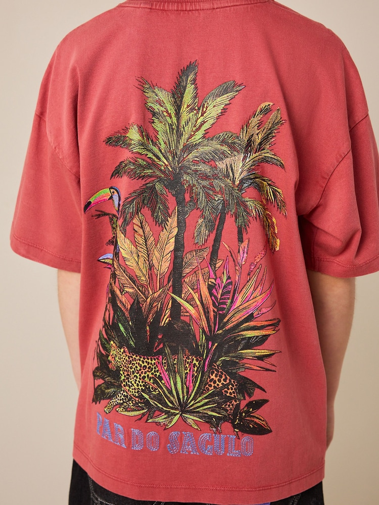 Rojo baya lavado - Camiseta de manga corta con estampado gráfico (3-16 años) - Imagen 4 de 4