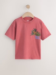 Berry Red Washed Washed Graphic T-Shirt (3-16yrs) - Image 6 of 8