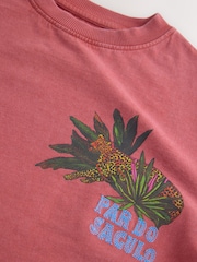 Berry Red Washed Washed Graphic T-Shirt (3-16yrs) - Image 7 of 8