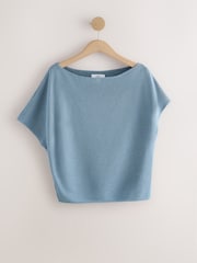 Blue Slouch Sheerknit Drape Top - Image 1 of 3