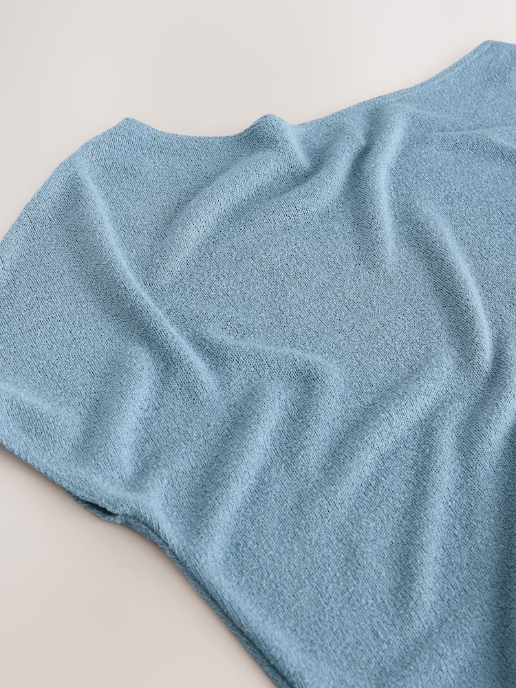 Blue Slouch Sheerknit Drape Top - Image 3 of 3