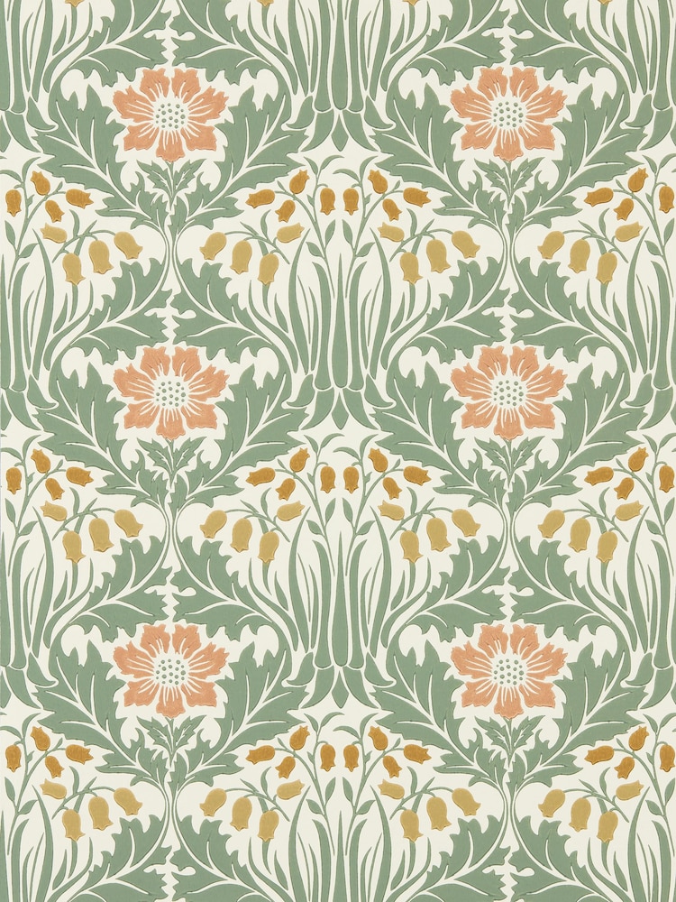 Morris & Co RoseSage Woodbell Anemone Unfinished Works Wallpaper A4 - Image 1 of 1 Morris & Co RoseSage Woodbell Anemone Unfinished Works Wallpaper A4 - Image 1 of 1