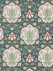 Morris & Co IndigoThyme Iris & Rose Unfinished Works Wallpaper A4 Sample - Image 1 of 1