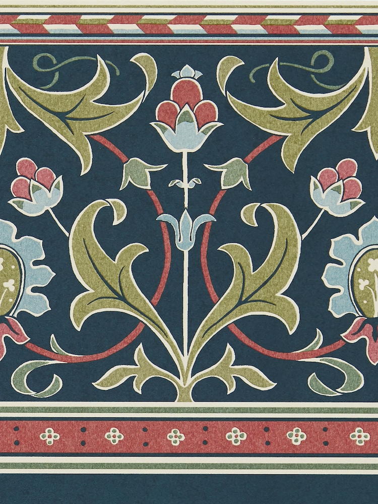 Morris & Co IndigoThyme Ornamental Frieze Unfinished Works Wallpaper A4 - Image 1 of 1