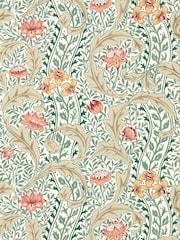Morris & Co CoralTeal Wild Tulip  Vine Unfinished Works A4 Wallpaper Sample - Image 1 of 1