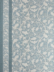 Morris & Co Faded Indigo Etched Scrolling Tulip Unfinished Works Wallpaper - Image 1 of 1