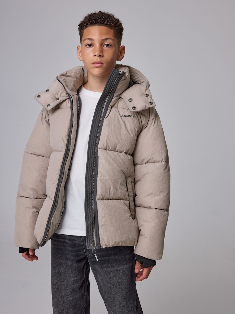 smALLSAINTS Grey Ripstop Logo Coat - Image 1 of 12 smALLSAINTS Grey Ripstop Logo Coat - Image 1 of 12