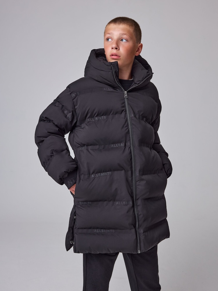 smALLSAINTS Heat Seal Logo Mid Length Padded Coat - Attēls 1 no 7