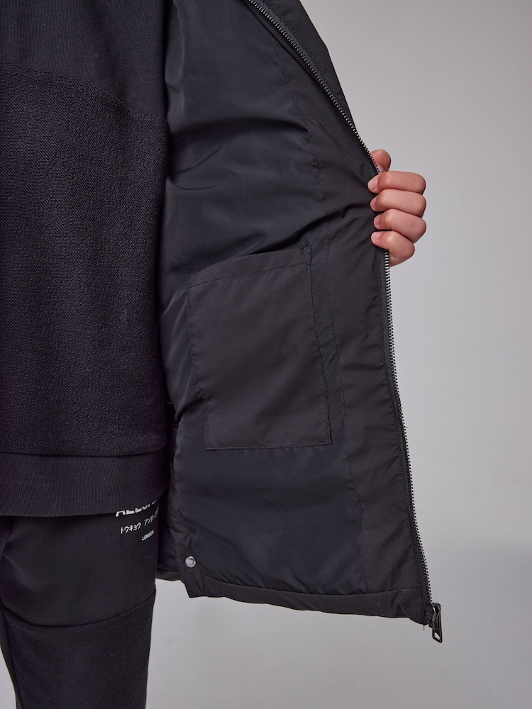 smALLSAINTS Heat Seal Logo Mid Length Padded Coat - Attēls 7 no 7