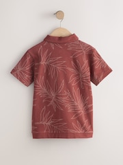 Rust Red Button Through Short Sleeve Jersey Shirt (3-16yrs) - Image 2 of 4