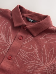 Rust Red Button Through Short Sleeve Jersey Shirt (3-16yrs) - Image 3 of 4