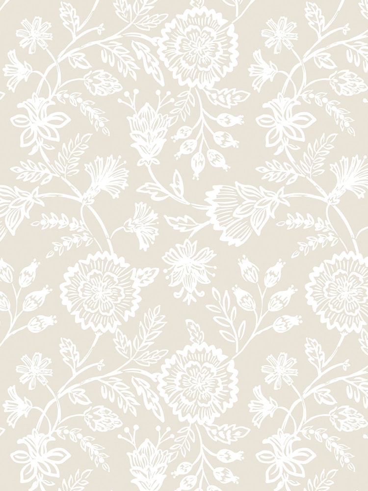 Hoopla Walls Bone Evelyn Trail Bone A4 Wallpaper Sample - Image 1 of 1