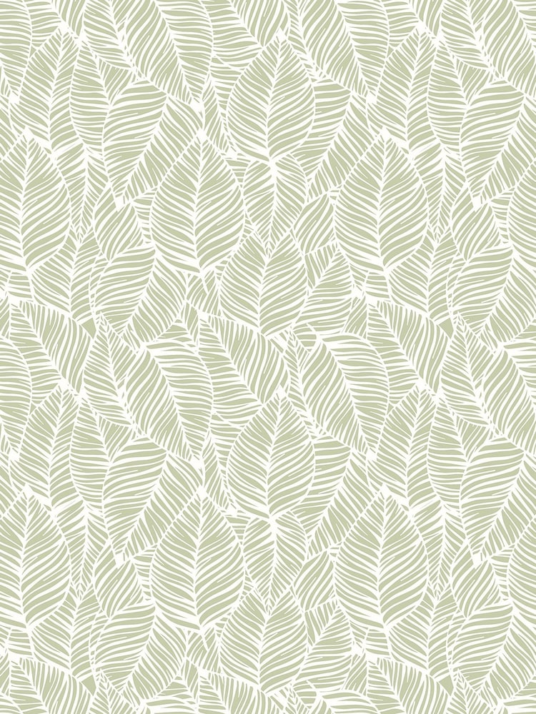 Hoopla Walls Olive Zebra Leaf Linen A4 Wallpaper Sample - Image 1 of 1
