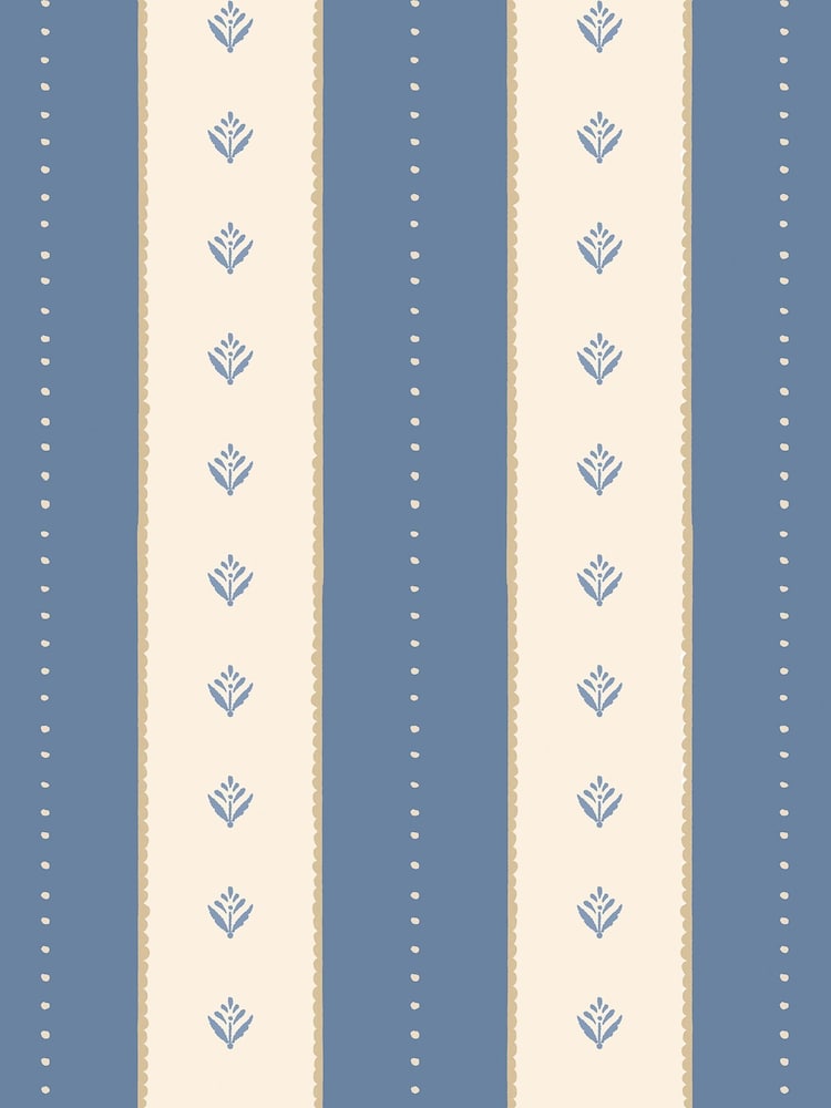 Hoopla Walls Denim Mix Decorative Stripe Linen  Stone A4 Wallpaper Sample - Image 1 of 1